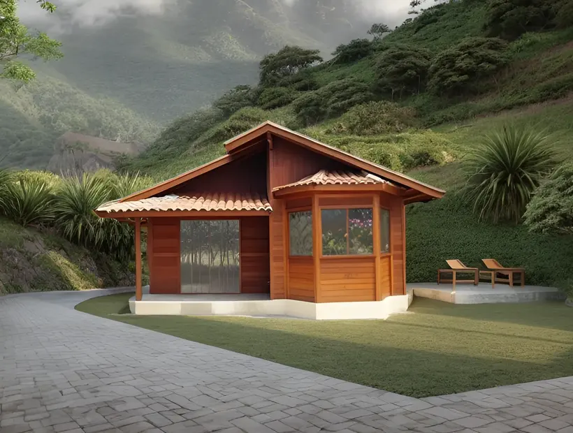 Casa de madeira para chácara: varanda, quartos e rotina rural