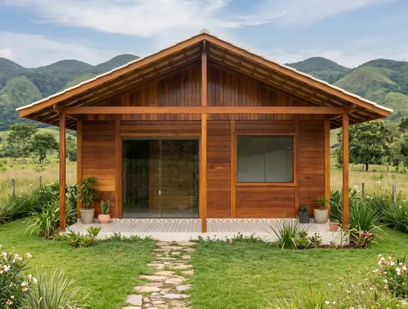 Casa de madeira com suíte principal: conforto no uso diário