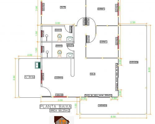 Casa Térrea de Madeira – Modelo Santa Teresa-ES – 100 m²