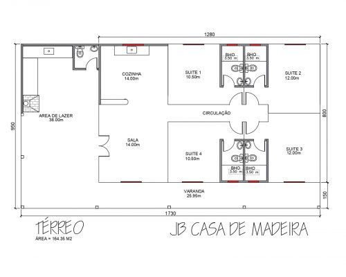 Casa Térrea de Madeira – Santa Maria de Jetibá-ES – 164,35 m²